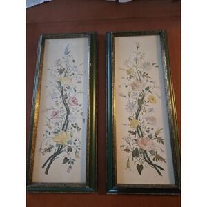 Turner Guaranteed Hand Colored Wall Accessory Floral Spray Set of 2 Vintage
